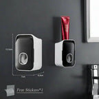 Toothpaste Dispenser Wall-Mounted Drill-Free Manual Push Space-Saving