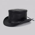 Top Hat Leather-Style Finish Shapeable Brim & Elastic Band