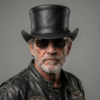 Top Hat Leather-Style Finish Shapeable Brim & Elastic Band