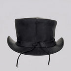 Top Hat Leather-Style Finish Shapeable Brim & Elastic Band