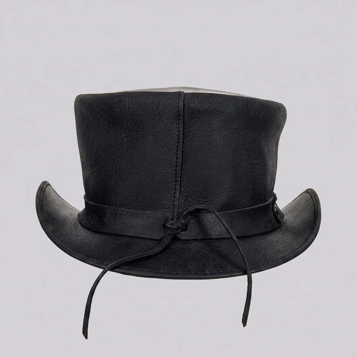 Top Hat Leather-Style Finish Shapeable Brim & Elastic Band