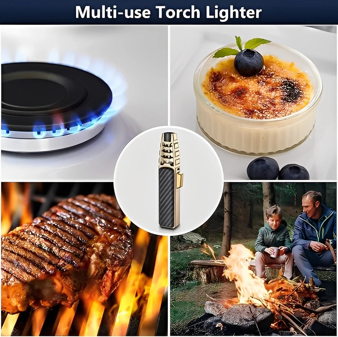 Torch Lighter Windproof Blue Flame Refillable Butane