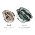 Tote Bag Canvas Multi-Pocket Zippered Wide Straps