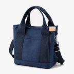 Tote Bag Canvas Multi-Pocket Zippered Wide Straps