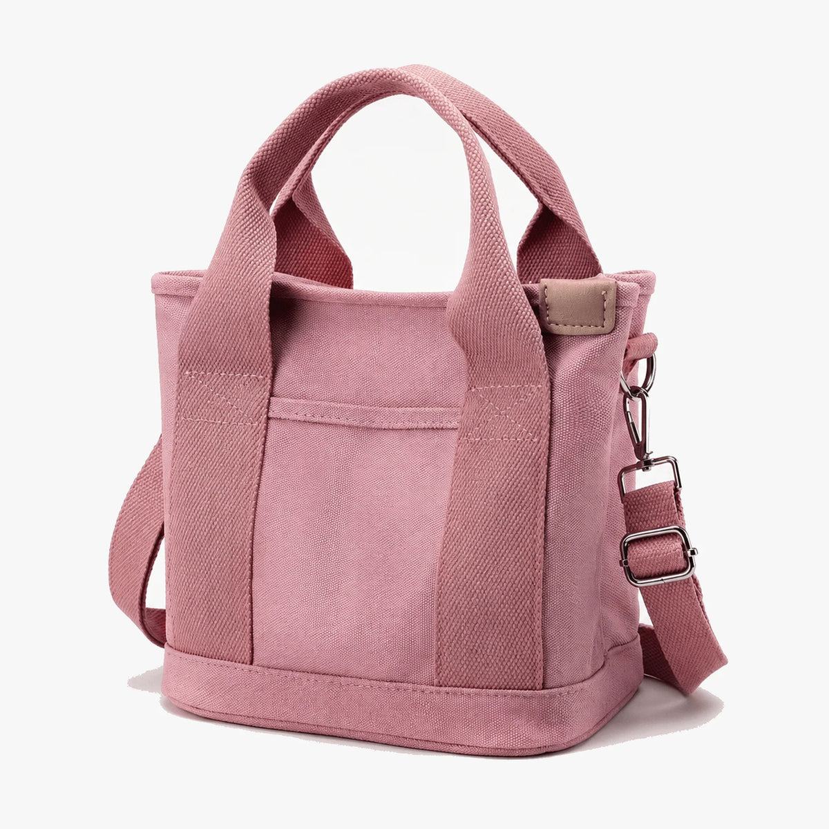 Tote Bag Canvas Multi-Pocket Zippered Wide Straps