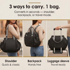Tote Bag Convertible Shoulder-To-Backpack 15 Pockets Water-Resistant Nylon