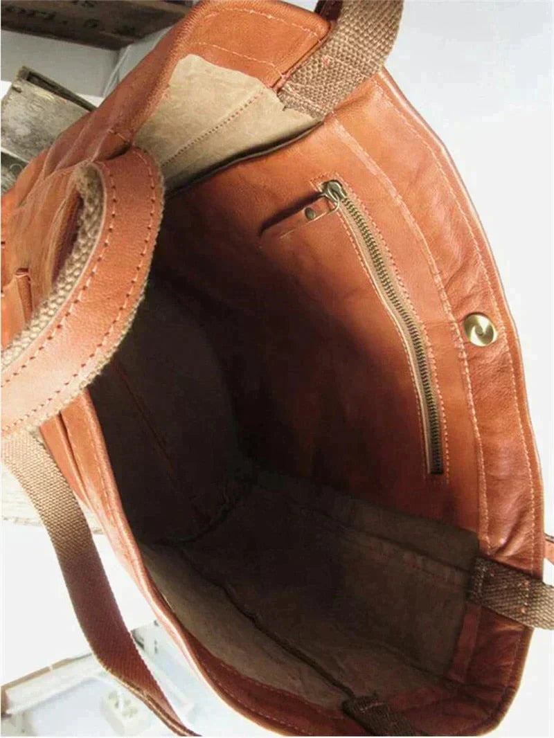Tote Bag PU Leather Spacious Interior