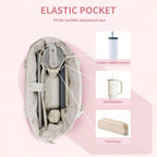 Tote Bag Padded Laptop Sleeve 15.6in & Tumbler Pocket