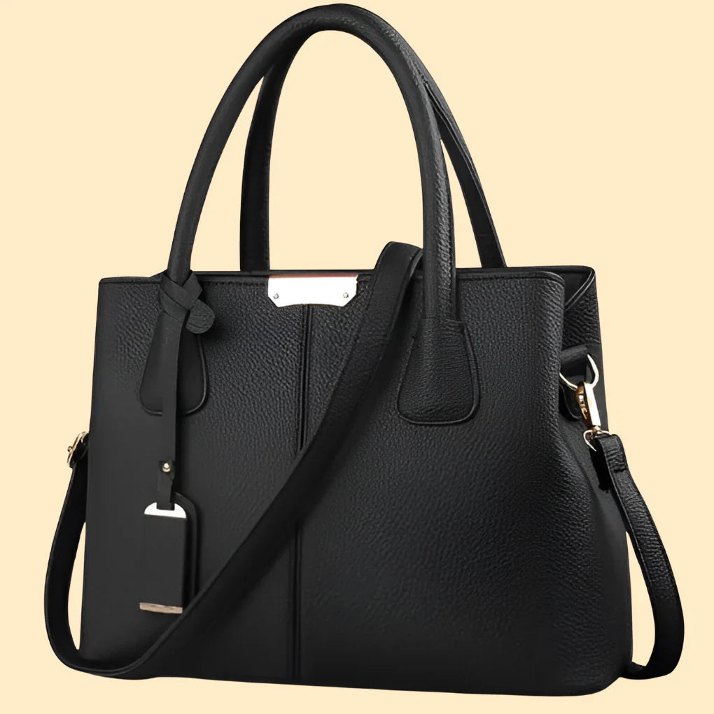 Tote Bag Pebbled Leather Adjustable Crossbody Strap Spacious Interior