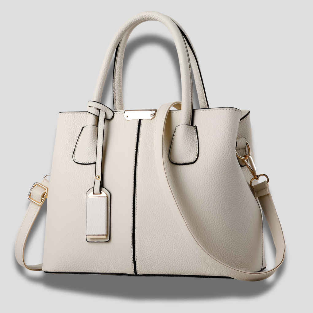 Tote Bag Pebbled Leather Adjustable Crossbody Strap Spacious Interior