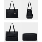 Tote Bag Quilted Polyester Laptop Pocket & Clutch