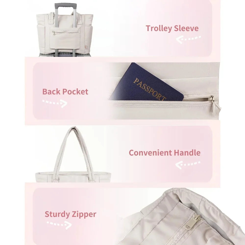 Tote Bag Quilted Puffer 15.6 Inch Laptop Sleeve