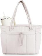 Tote Bag Quilted Puffer Water-Resistant Padded Laptop Sleeve