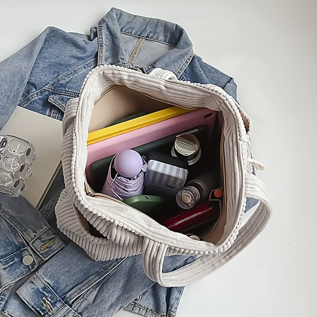 Tote Bag Ribbed Corduroy & Roomy Interior