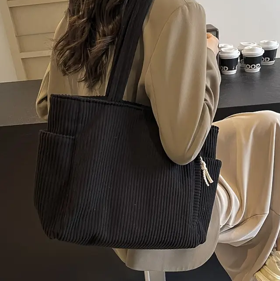 Tote Bag Ribbed Corduroy & Roomy Interior