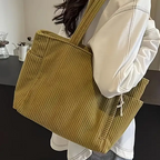Tote Bag Ribbed Corduroy & Roomy Interior