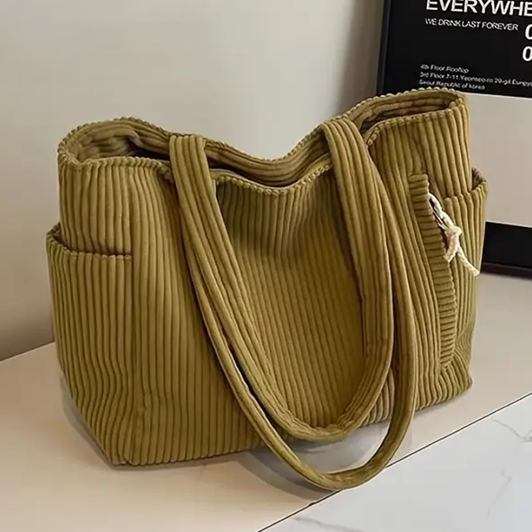 Tote Bag Ribbed Corduroy & Roomy Interior