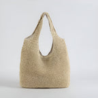 Tote Bag Spacious Straw Polyester Lined