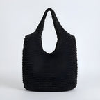 Tote Bag Spacious Straw Polyester Lined