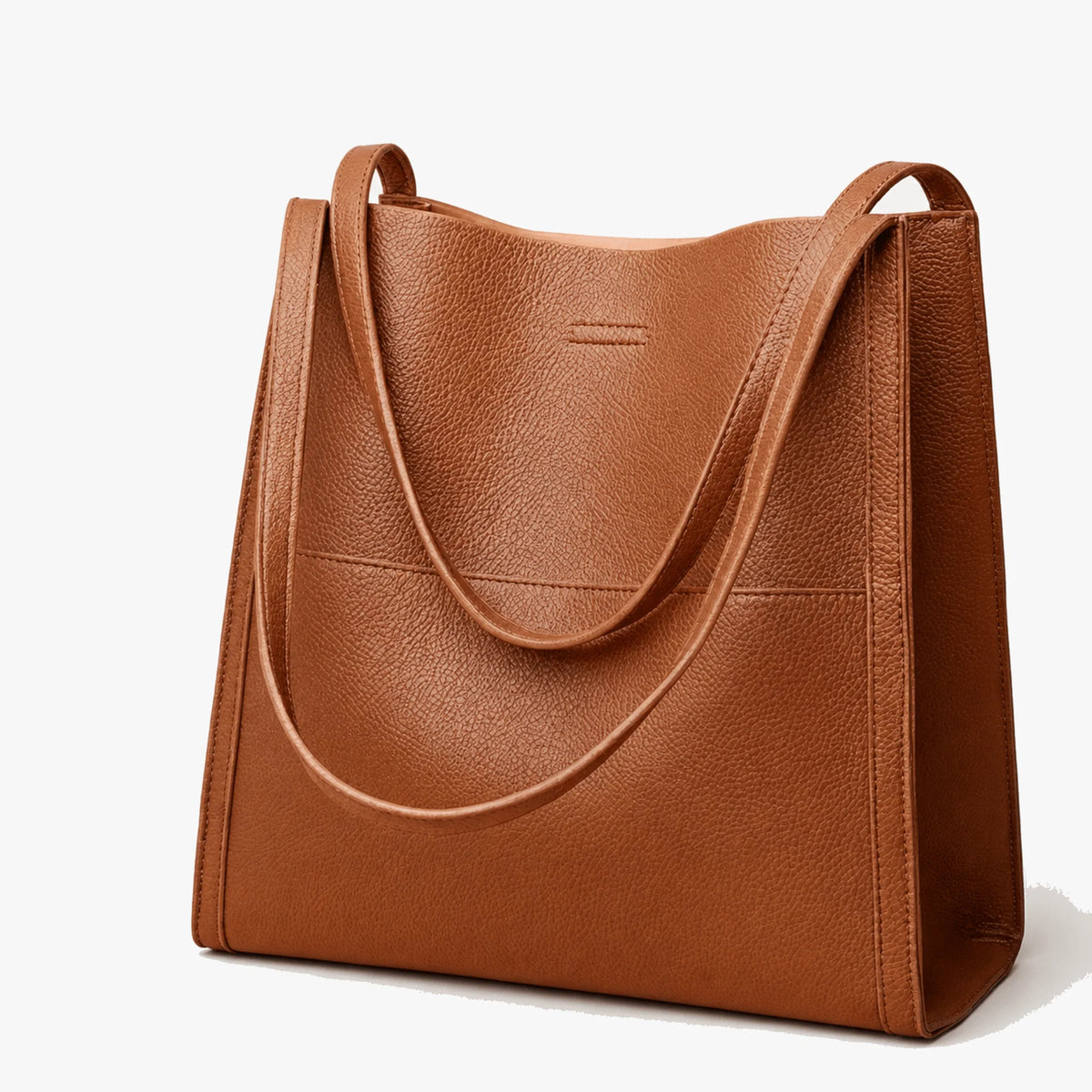 Tote Bag Structured Base Pebbled Vegan Leather