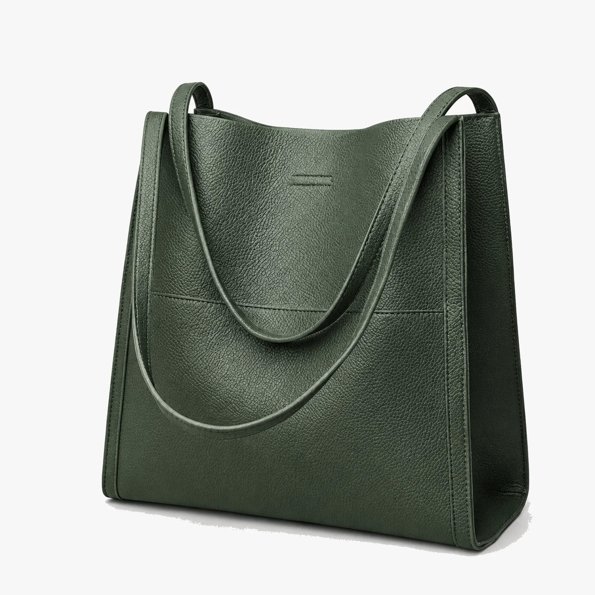 Tote Bag Structured Base Pebbled Vegan Leather