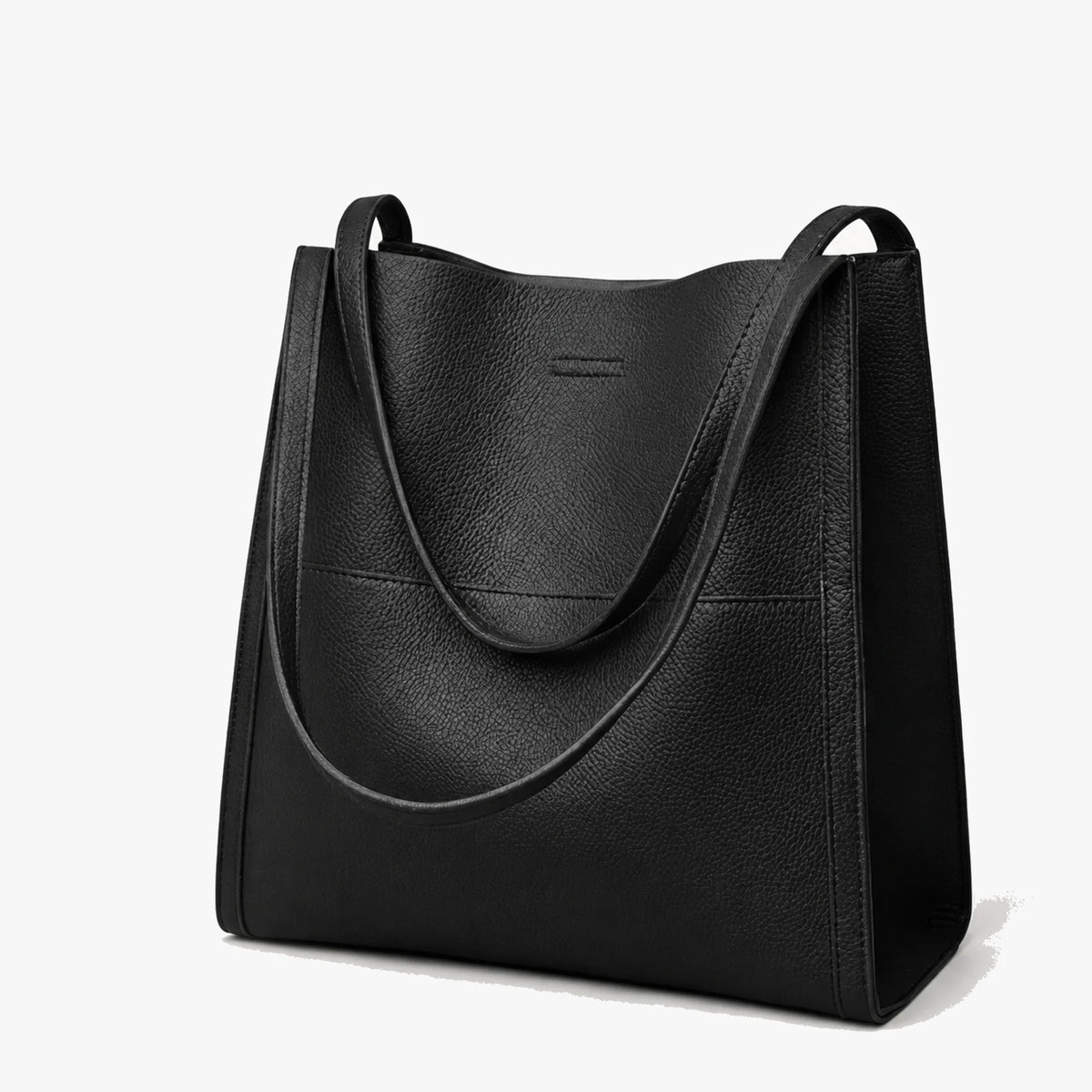 Tote Bag Structured Base Pebbled Vegan Leather