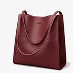 Tote Bag Structured Base Pebbled Vegan Leather