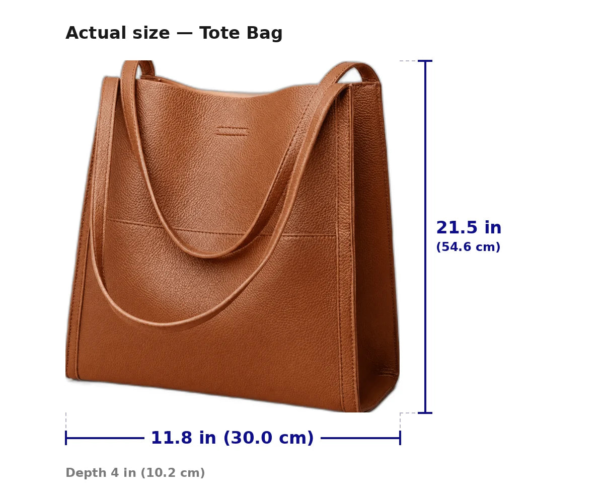 Tote Bag Structured Base Pebbled Vegan Leather