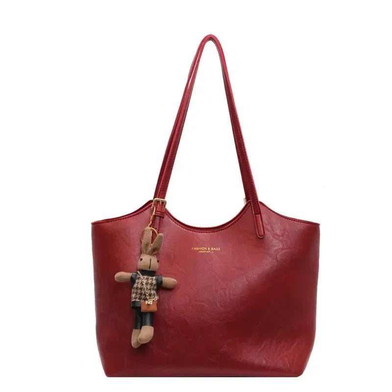 Tote Bag Vegan Leather Top Zipper & Adjustable Strap