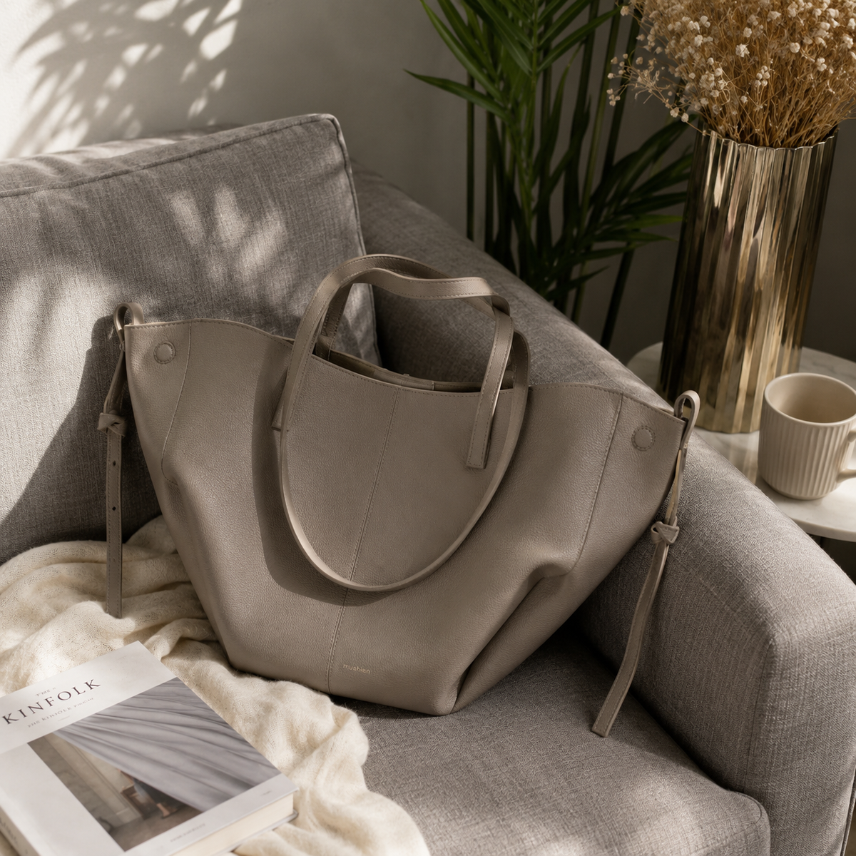 Tote Bag Vintage Structured Spacious Interior