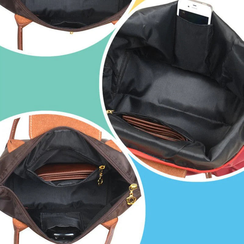 Tote Bag Water-Repellent Nylon Zipper & Magnetic Closure