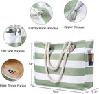 Tote Bag Waterproof Sandproof Zip-Top