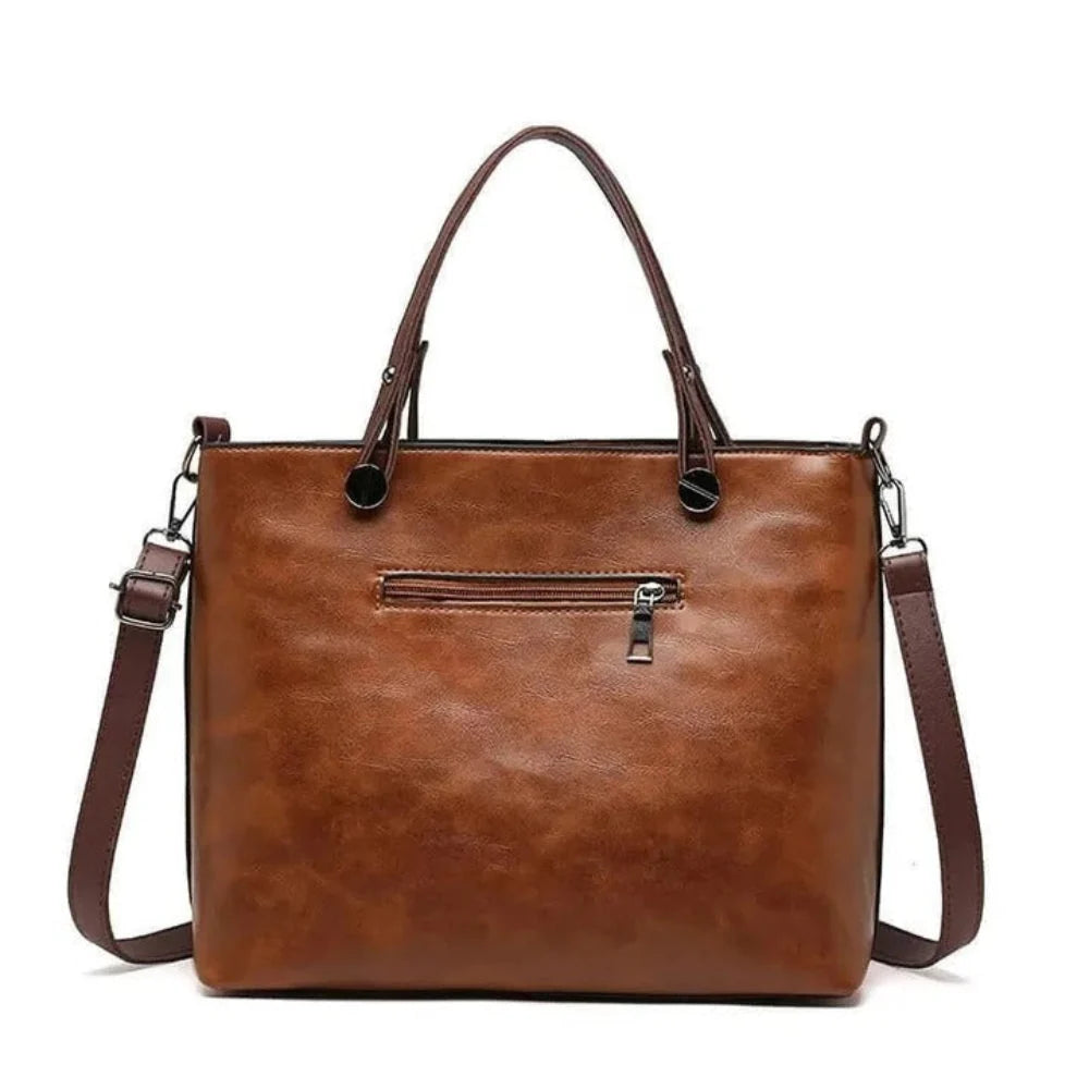 Tote Bag Zip-Top Interior Pockets & Adjustable Strap