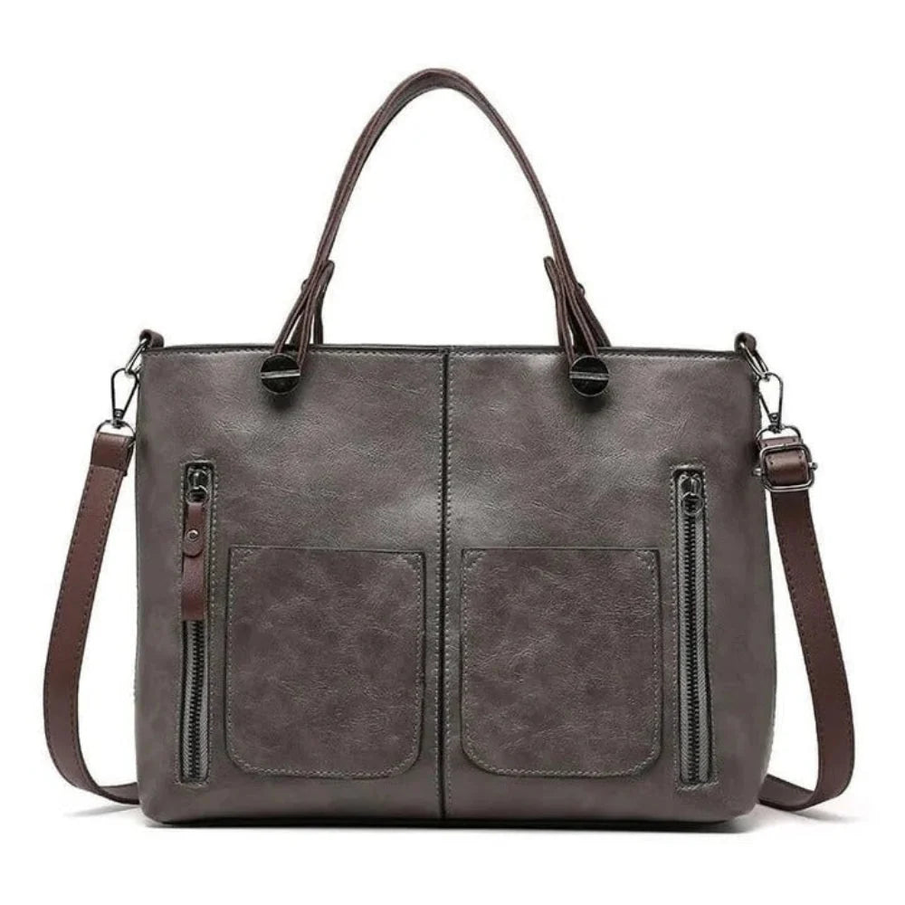 Tote Bag Zip-Top Interior Pockets & Adjustable Strap