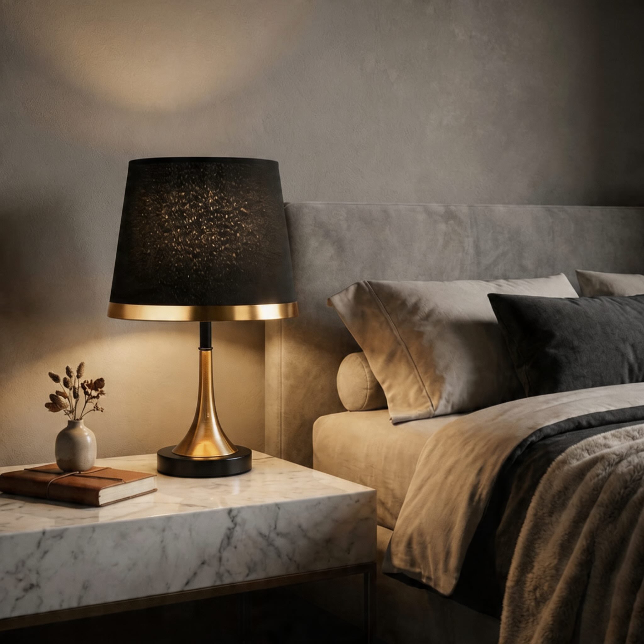 Touch-Control 3-Step Dimmable Brass Table Lamp
