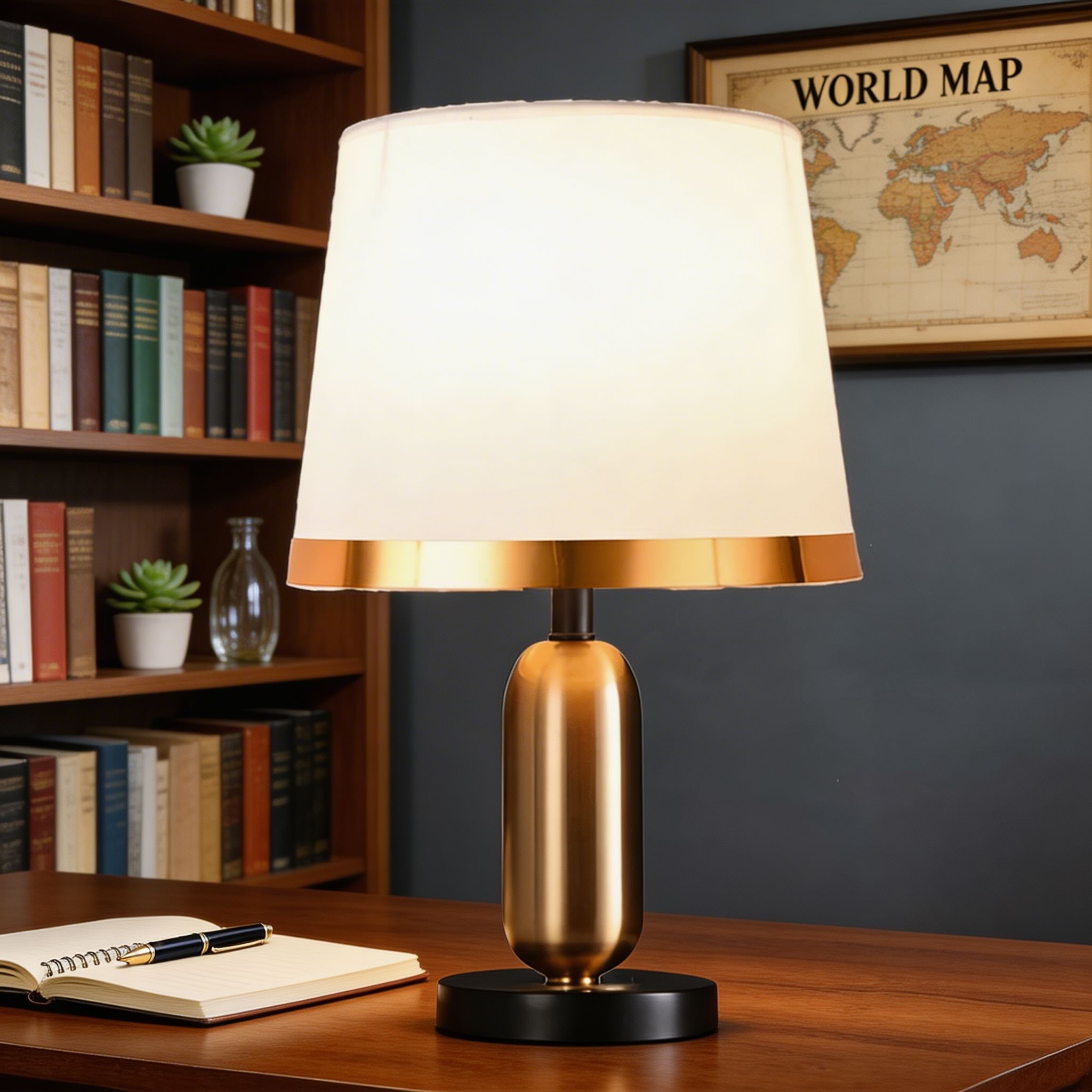 Touch-Control 3-Step Dimmable Brass Table Lamp