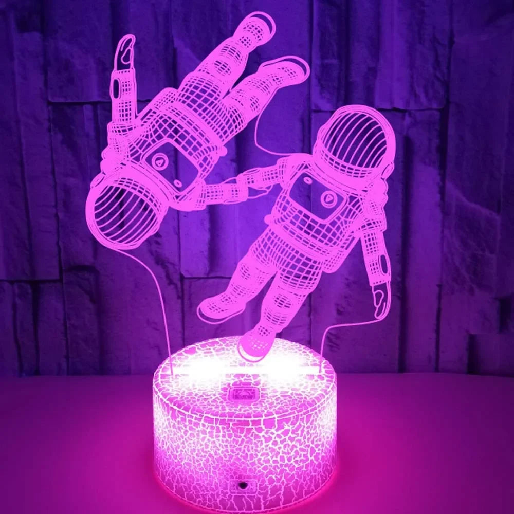 Touch-Control Color-Changing 3D Astronaut Night Light (USB-Powered)