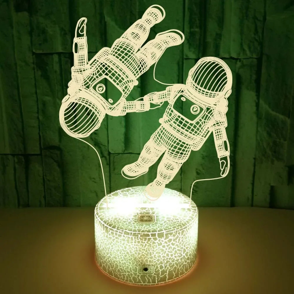 Touch-Control Color-Changing 3D Astronaut Night Light (USB-Powered)