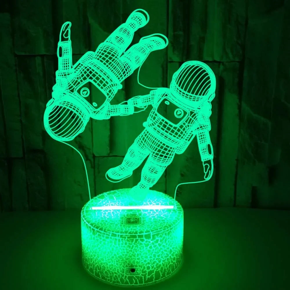 Touch-Control Color-Changing 3D Astronaut Night Light (USB-Powered)