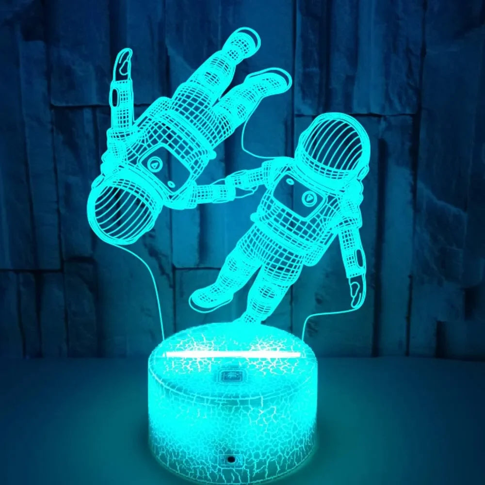Touch-Control Color-Changing 3D Astronaut Night Light (USB-Powered)