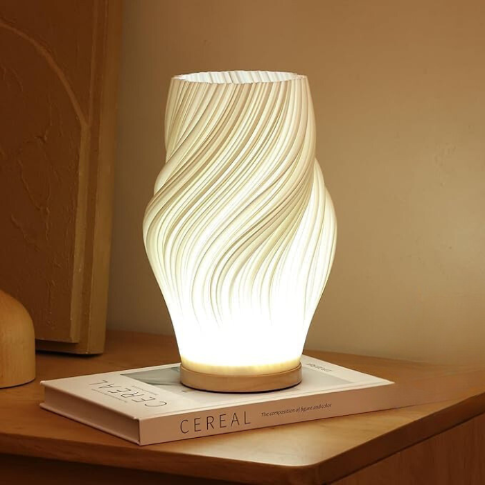 Touch-Control Dimmable USB-Powered Table Lamp (Wave Design)