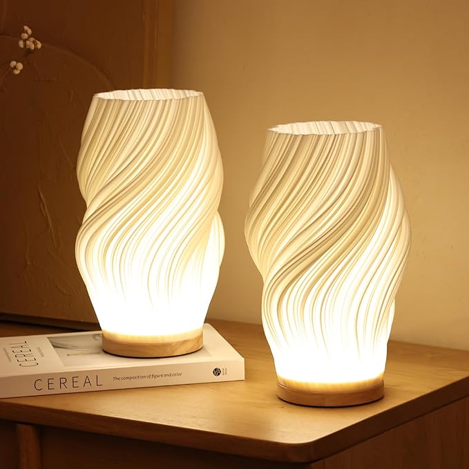 Touch-Control Dimmable USB-Powered Table Lamp (Wave Design)