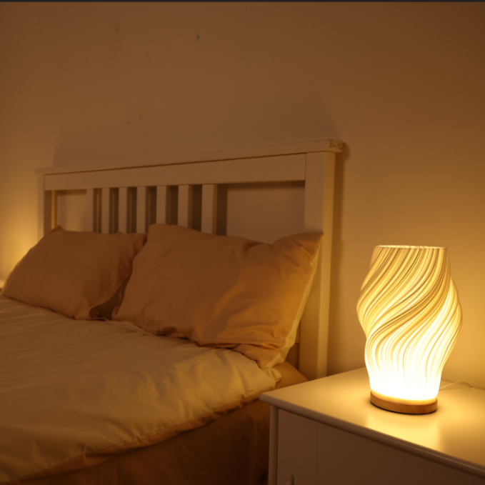 Touch-Control Dimmable USB-Powered Table Lamp (Wave Design)