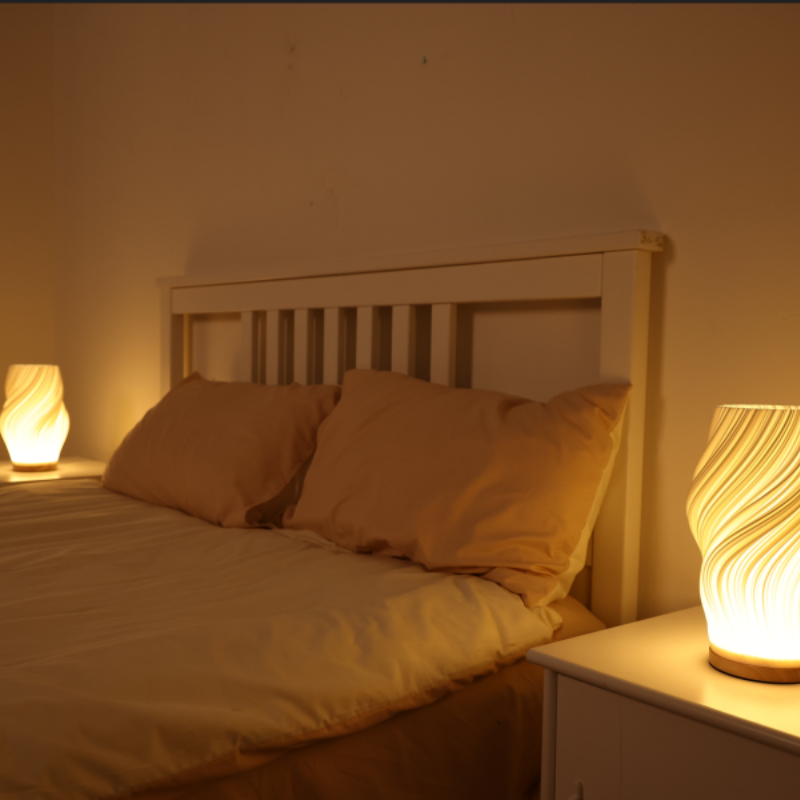 Touch-Control Dimmable USB-Powered Table Lamp (Wave Design)