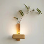 Touch-Dimmable Wood Wall Light (Built-In Vase)