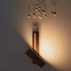 Touch-Dimmable Wood Wall Light (Built-In Vase)