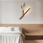 Touch-Dimmable Wood Wall Light (Built-In Vase)