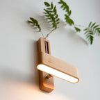 Touch-Dimmable Wood Wall Light (Built-In Vase)