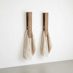 Towel Clip Wall-Mounted Natural Wood & Metal Spring