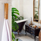 Towel Clip Wall-Mounted Natural Wood & Metal Spring